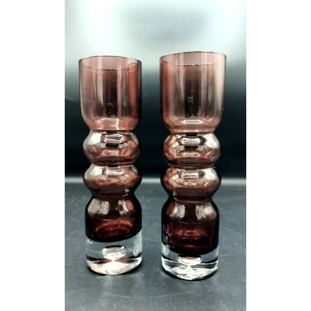 Laura Glass Works 2-8” Purple Vase Bubble
